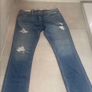 Hollister Men's Skinny Jeans - Distressed Blue
